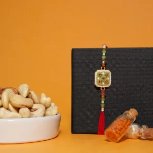 Trendy Multicolour Kundan Rakhi 3